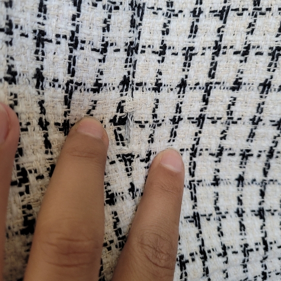 Dynamite xl cream black plaid tweed blazer romper - Picture 7 of 8